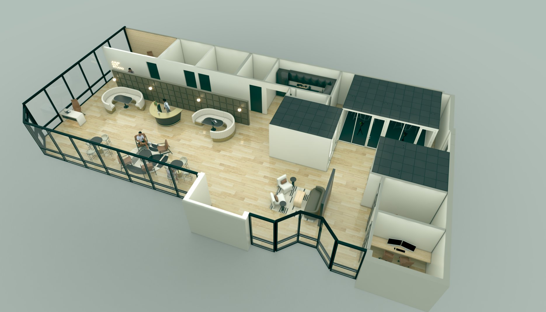 Floor plan overview of Jump Cut Studios