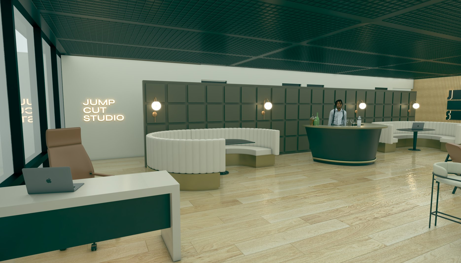 Reception and Jump Cut Studios entry