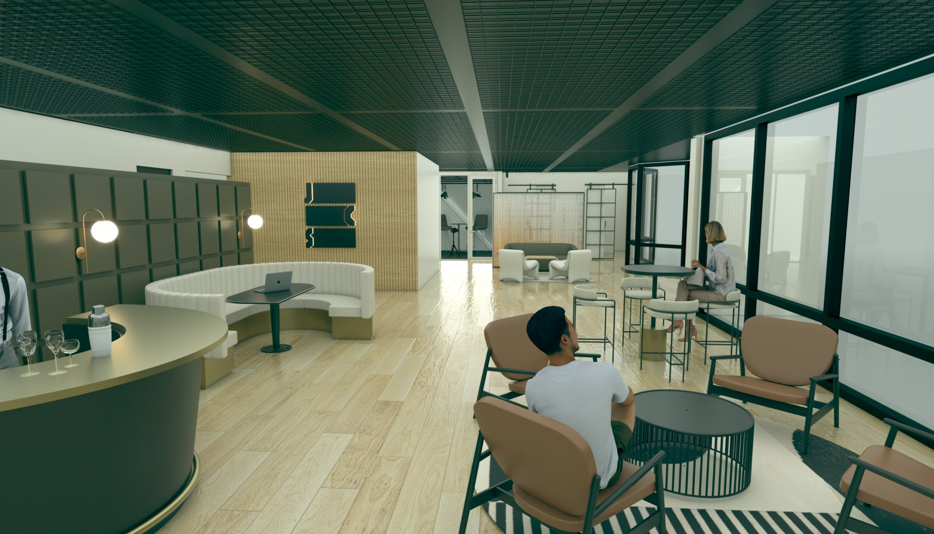 Lounge and bar at Jump Cut Studios